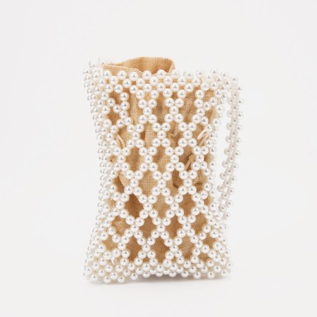 Bag-clate on the lace, white color-1