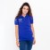 T-shirt is female, color bright blue, size 44 (m)