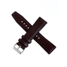 Hours strap with quick-detachable hairpins, 22 mm, eco-leather, L-22 cm, brown
