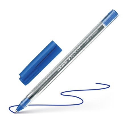 Ballpoint handle Schneider "Tops 505 m", 1.0 mm node, blue ink, transparent case-3
