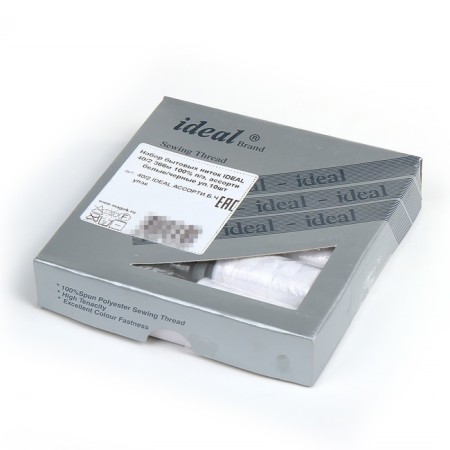 A set of household threads IDEAL 40/2, length 366 m, assorted color (white, black), 10 pcs in units-1