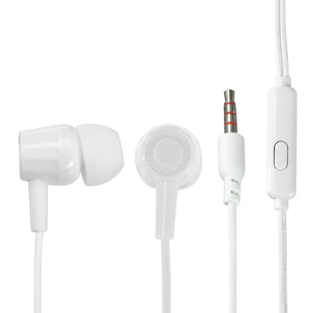 Headphones Krutoff HF-J69, vacuum, microphone, 106 dB, 16 Ohm, 3.5 mm, 1 m, white
