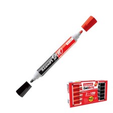 Marker for white boards Luxor Duorite, 1-3 mm, bilateral, bullet, black/red