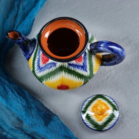 Set of Tea Rishtan Ceramics "Atlas No. 2", 9 items (kettle 1l, Piala 0.3l), mix-11