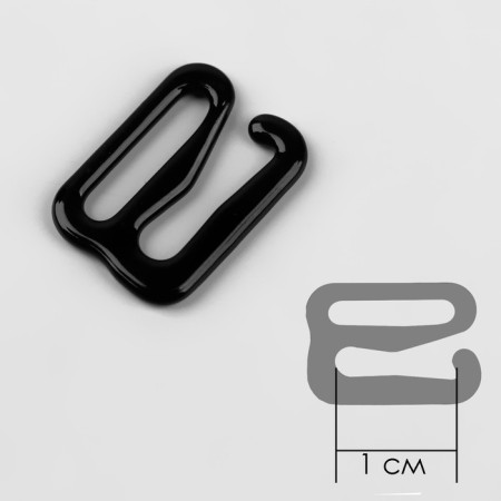 Hand hook, metal, 10 mm, 20 pcs, black color-1