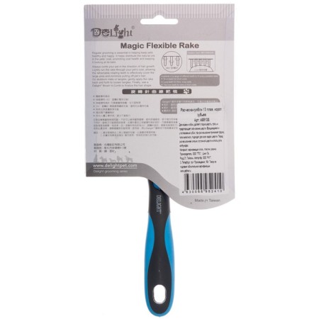 Delight-combed combing, floating small, short teeth 22 mm, black and blue-4