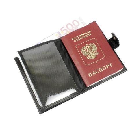 Cover for auto documents on the button, the department for the passport, the color is black-2