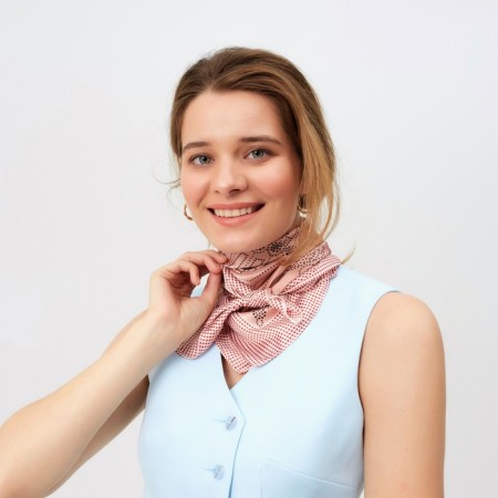 Women's scarf minku rr 70*70 cm, pink color-4