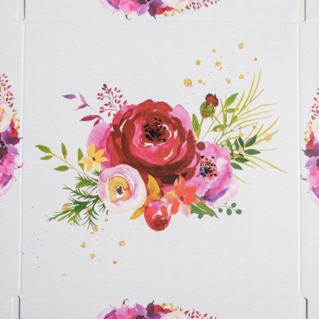 Confectionery packaging, boxing box with PVC lid, "flowers", 12 x 12 x 3 cm-5