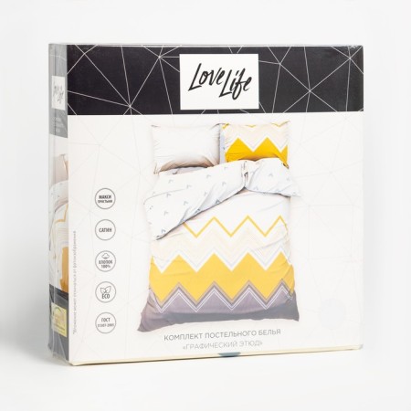 Lovelife 2PS BELIENT “GPU“ Graphic Stud ”175x215 cm, 200x225 cm, 50x70 cm-2pcs, 100%cotton, satin, 125g/m-6