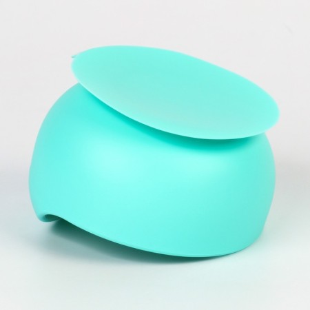 Baby plate on a suction cup, spoon, crush me, turquoise-6