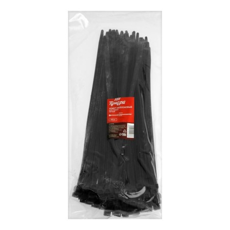 Clot of nylon tundra Krep for screed, 7.6x300 mm, black, in packaging 100 pcs.-1