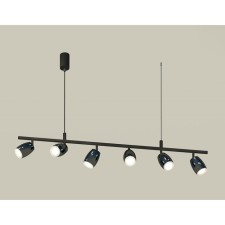 A set of suspended rotary lamp with acrylic Ambrella Light, Traditional Diy, XB9006550, GU5.3, Black Sand, black chrome, white matte