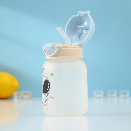 Water bottle “Cosmonauts”, 450 ml, 8.2 × 15 cm, mix, matte glass-3