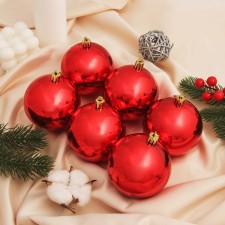 Set of balls plastic D-8 cm, 6 pcs 