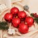 Set of balls plastic D-8 cm, 6 pcs "vintage gloss" red