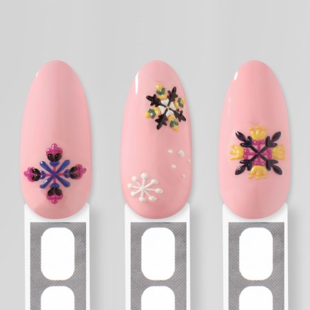 Nail stickers "Festive mood", voluminous, multi -colored-3