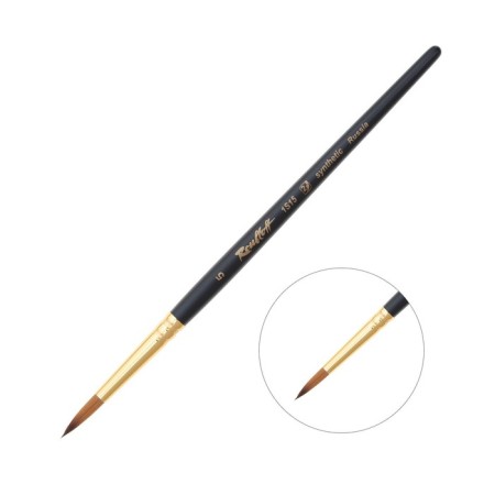 Synthetic brush, imitation column, round, rubloff series 1s15 No. 5, short black matte handle, yellow clip