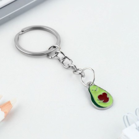 A keychain for children, metal "avocado", 7.4 x 1.6 cm-2