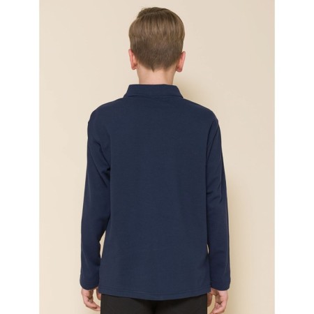 Polo for a boy with Pelican long sleeve, height 164 cm, dark blue color-3