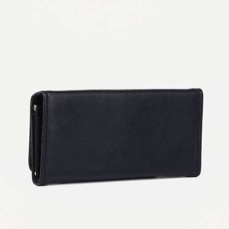 Women's wallet on a magnet, black color-1