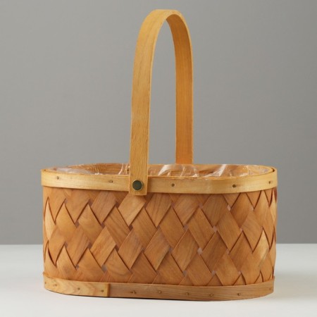 Wicker basket, 23.5 x 17 x H12/26.5 cm, sequoia-1