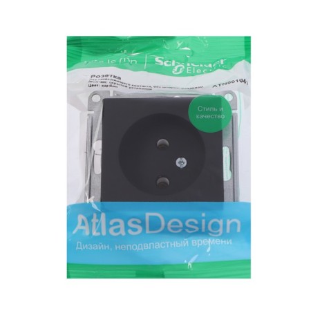 SE SE AtlasDesign, 16 A, 250 V, built -in, without salary, IP20, carbon, Atn001041-2
