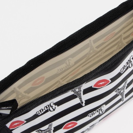 Cosmetic bag with lightning, black/white color-2