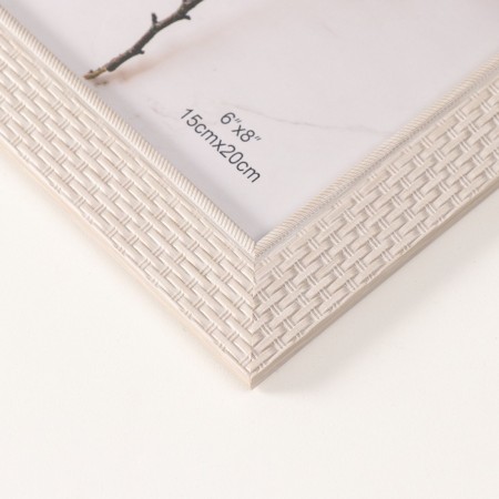 Photo frame plastic 15x20 cm "Basket weaving" white 18.4x23.4 cm-2