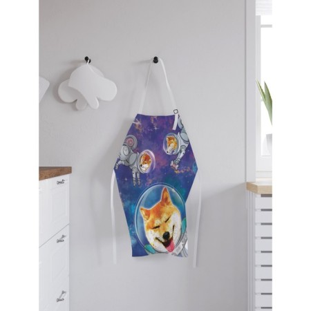 Apron of a kitchen with a photo print "Dogs in space", adjustable, size OS-1