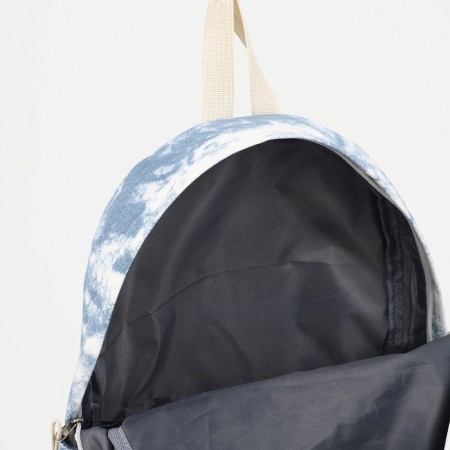 Youth backpack from textiles on lightning, 3 pockets, blue color-5