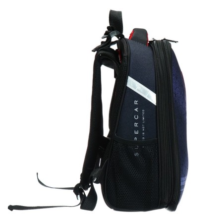 School backpack 38 x 30 x 16 cm, ergonomic back, stavia "race", black-3