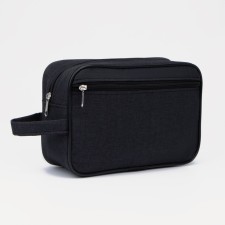 Lightning cosmetic bag, external pocket, black color