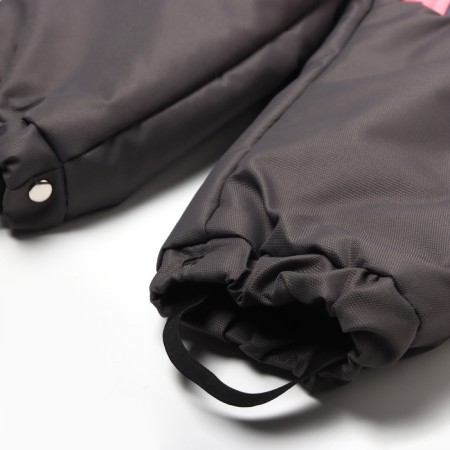 Demicine-zone overalls for a girl, pink-gray color, height 74-80-3