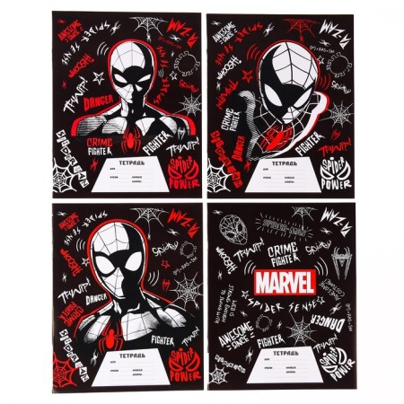 Notebook in a line of 24 sheets, 4 types of mix, cover coated cardboard, spider-man-7