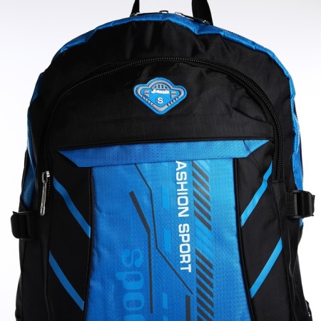 A backpack with a lightning with an increase, 65l, 4 external pockets, blue color-4