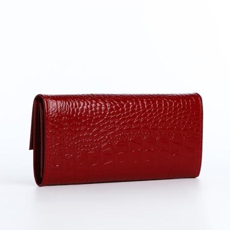 Women's wallet on the button, red color-1