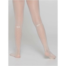 Children's tights with imitation of Golphs in peas Conte Elegant Milana, height 140-146 cm, color Milk