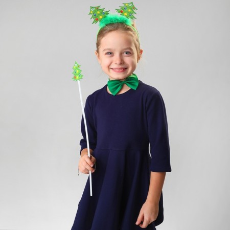 New Year's carnival costume children's “Christmas tree”, 3 objects: rim, butterfly, magic wand, for the New Year-7