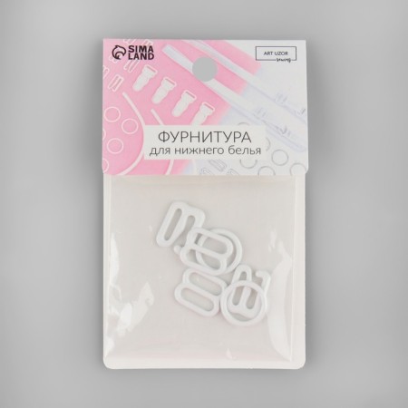 Metal straps: hooks, rings, regulators, 10 mm, white color-6