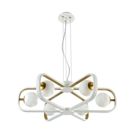 Avola chandelier, 6x40W G9, white color, gold-3