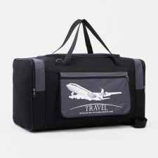 Road bag on lightning, 3 outer pockets, long belt, black/gray color