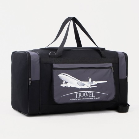 Road bag on lightning, 3 outer pockets, long belt, black/gray color