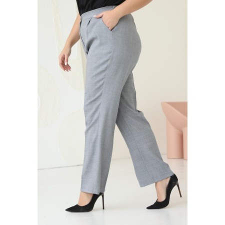 Female costume: jacket, trousers, size 48, gray color-6