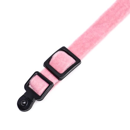 Soft cat collar with a bell, 30 x 1 cm, textiles, pink-4