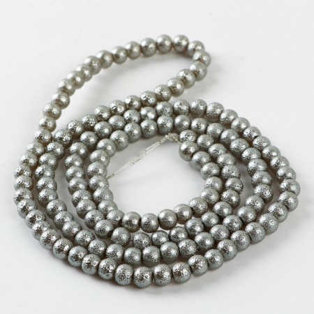 Glass beads, set 140 pcs., Diameter 1 pc. - 6 mm, silver color-2