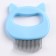 Comb for wool with bent plastic teeth, 21 cloves, 10 x 9 cm, blue