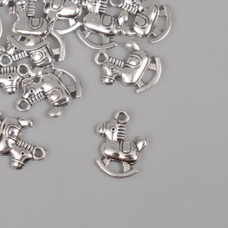 Decor for creativity Metal "Toy Horse" silver 1.4x1.8 cm-1