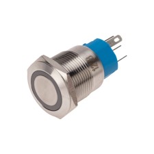 Anti-Vandal button Ø19 12V (LED) Fix (5C) Off-on/on -off subvar/blue rexant