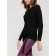 Female jumper with decorative assembly Contse Elegant, size XS, color Black